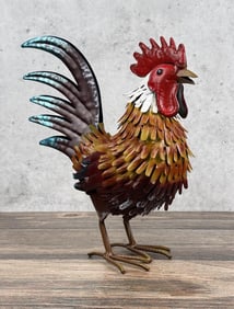 Decorative Tin Metal Garden Rooster