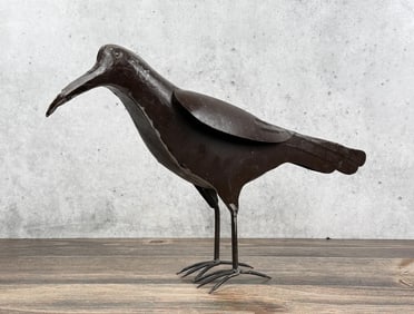 Decorative Tin Metal Garden Crow