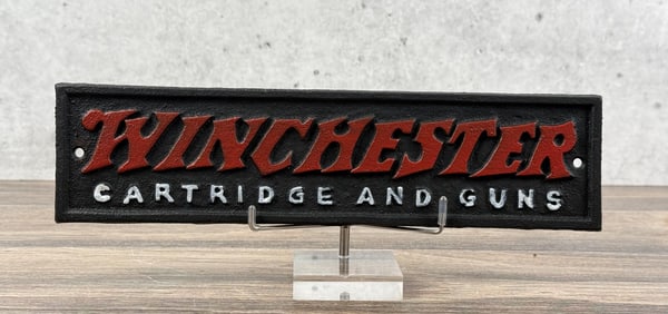 Cast Iron Winchester Rifles Plaque Sign
