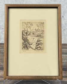 Richardson Rome Waterfall Etching