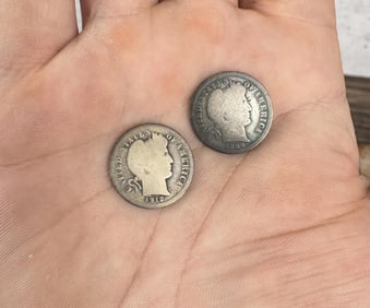 1899 1912 Barber Head Silver Dimes