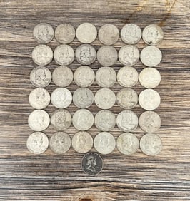 37 Franklin Silver Half Dollars