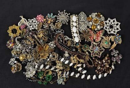 Collection of Rhinestone Costume Jewelry