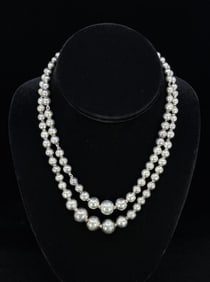 Taxco Sterling Silver Graduated Bead Necklace