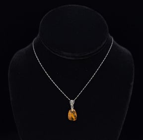 Sterling Silver Amber Necklace