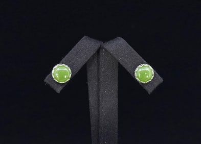 Sterling Silver Jade Earrings