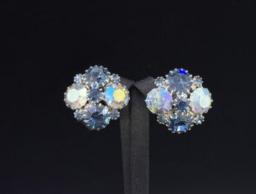 Weiss Rhinestone Costume Jewelry Earrings