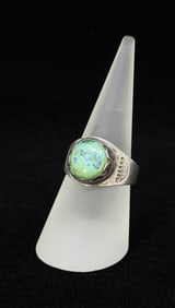 Old Pawn Navajo Sterling Silver Turquoise Ring