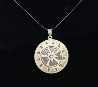 Sterling Silver Southwestern Sun Symbol Pendant