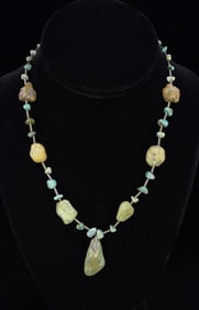 Navajo Sterling Silver Turquoise Nugget Necklace