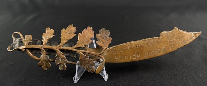 WWI WW1 Trench Art Shrapnel Letter Opener