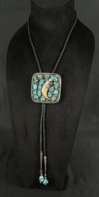 Navajo Sterling Silver Bear Claw Bolo Tie