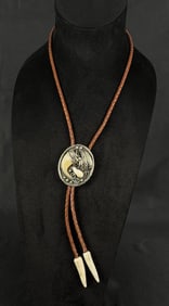 Navajo Sterling Silver Mountain Lion Claw Bolo Tie