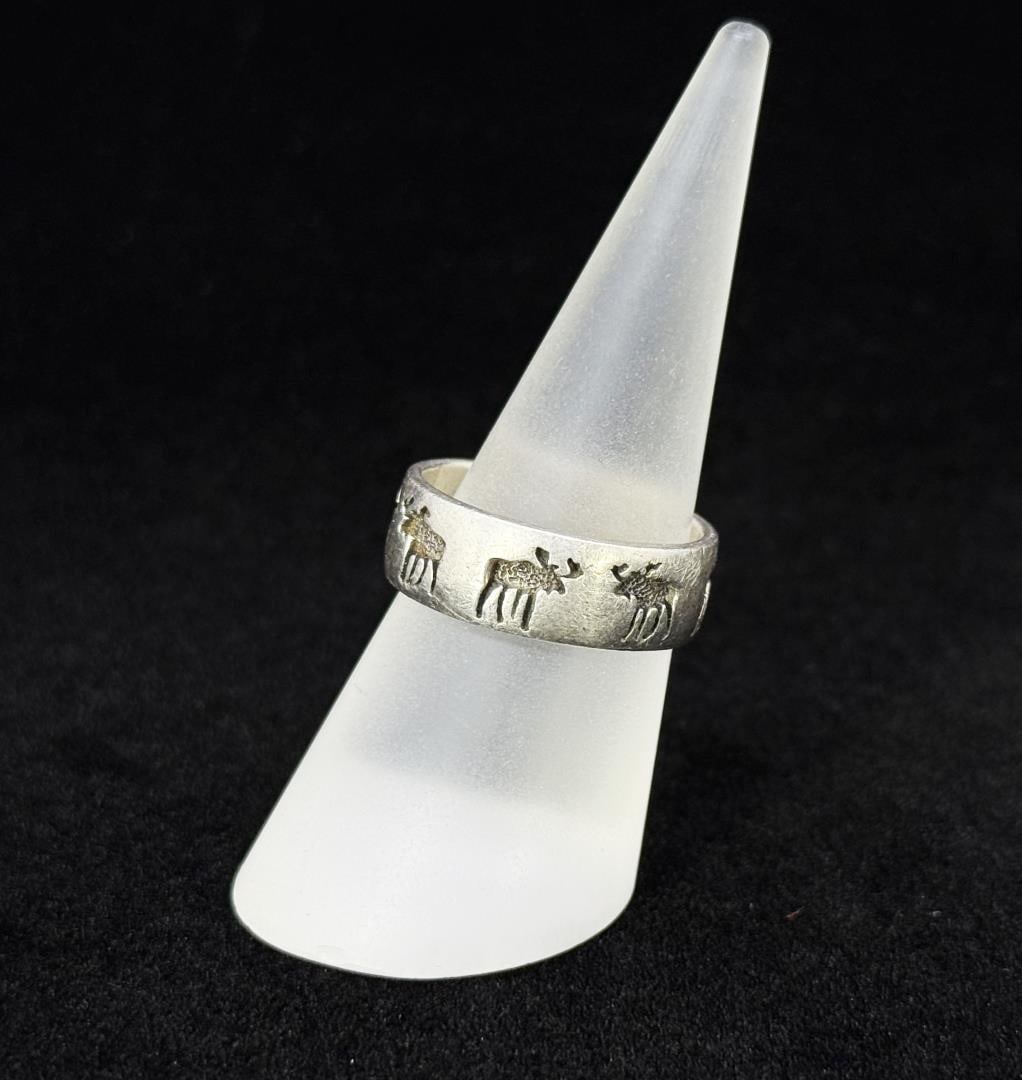 Sterling Silver Moose Ring (1 of 3)