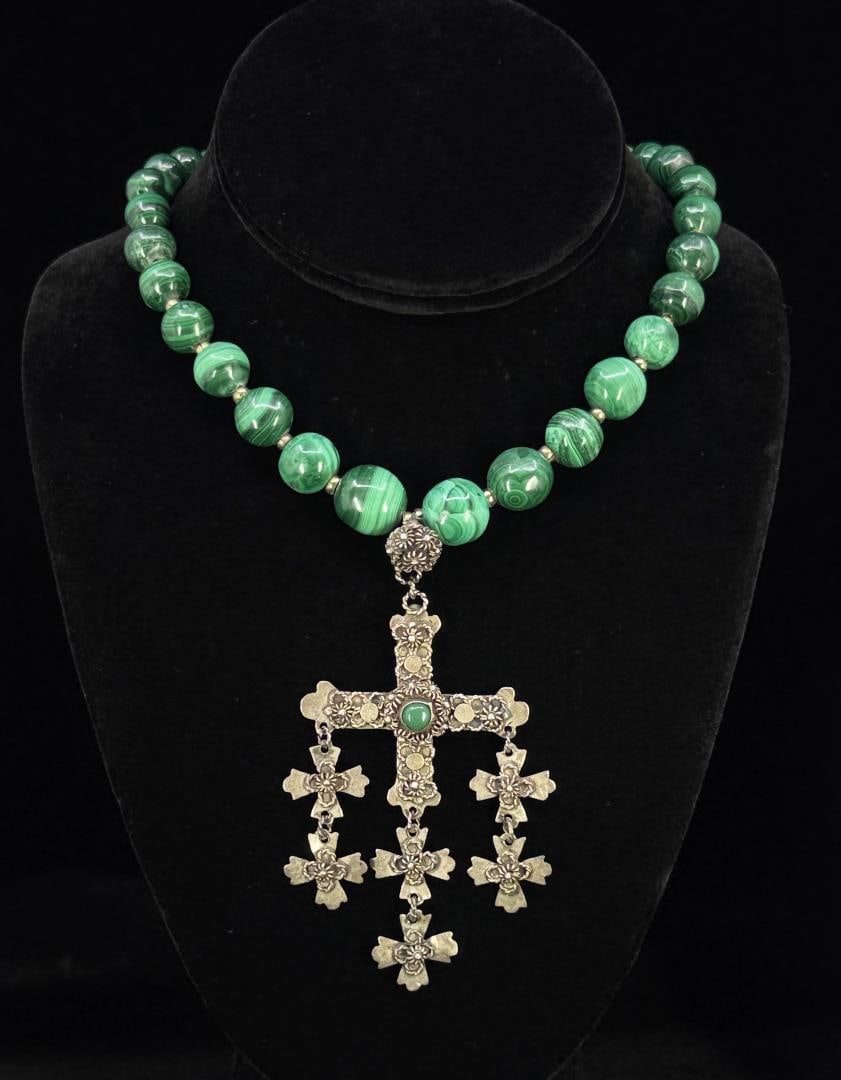 Taxco Mexico Sterling Yalalag Cross Necklace (1 of 4)