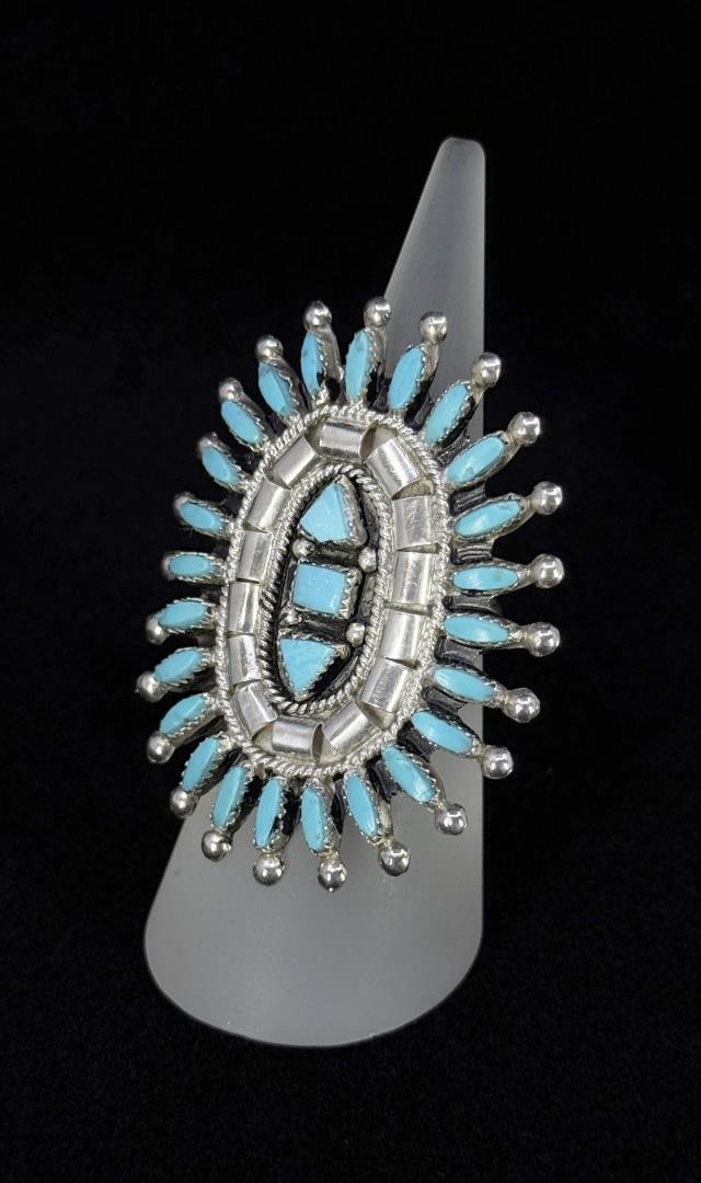Evonne Hustito Zuni Petit Point Turquoise Ring (1 of 3)