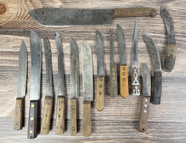 Collection of Antique Frontier Butcher Knives