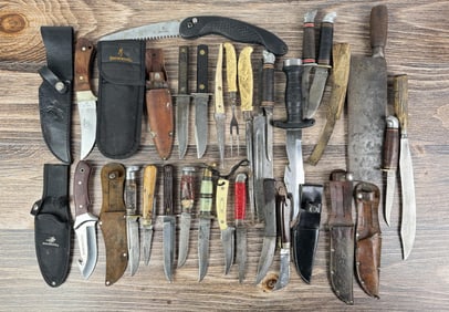 Large Collection of Hunting Knives