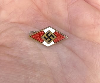 WW2 German HJ Hitler Youth Enameled Badge