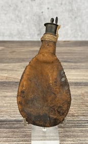 Antique Leather Powder Flask Shot Bag