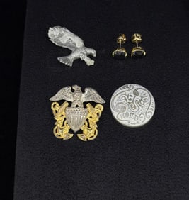 Group of Assorted Military Pins and Jewelry