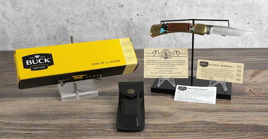 Buck 110 Brian Yellowhorse Bear Pocket Knife