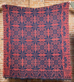 Benjamin Lichty Bristol Ohio Jacquard Coverlet