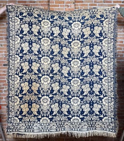 Antique Two Piece Jacquard Coverlet