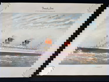 French Line Liberte Ocean Liner Print