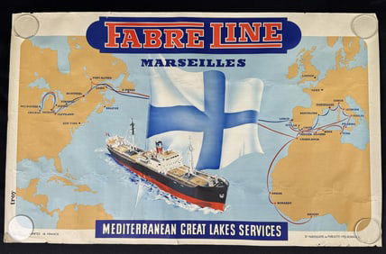 Fabre Line Mediterranean Ocean Liner Poster
