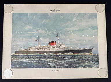 French Line Flandre Ocean Liner Print