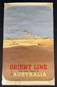 Orient Line Suez Canal to Australia Poster