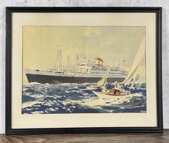 Albert Brenet French Ocean Liner Poster