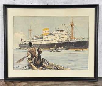 Albert Brenet French Ocean Liner Poster