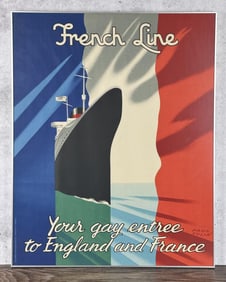 Paul Colin French Line Steam Ship Poster