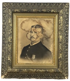 Victorian Framed Portrait Of Police Officer