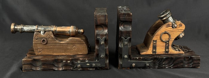 Cannon and Mortar Bookends