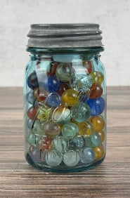 Jar of Vintage Marbles