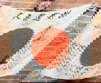 WW2 USMC Guadalcanal Captured Japanese Flag