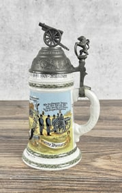 German Regimental Porcelain Lithophane Beer Stein