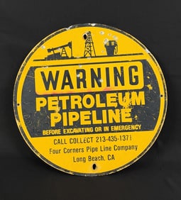 Long Beach California Petroleum Pipeline Sign