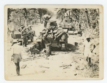 WW2 Luzon Philippines Destroyed Jap Tank Photo