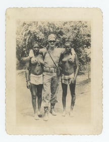 WW2 US Soldier With Nude Native Women Photo
