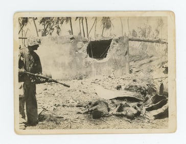 WW2 Marshall Islands Marine Flamethrower Photo