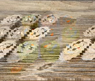 Inlaid Stone Floral Trinket Boxes