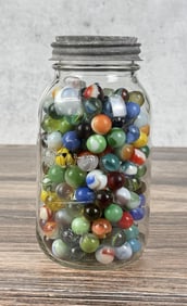 Jar of Vintage Marbles