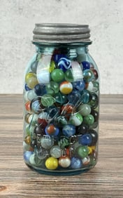 Jar of Vintage Marbles