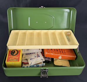 Vintage Tackle Box & Contents