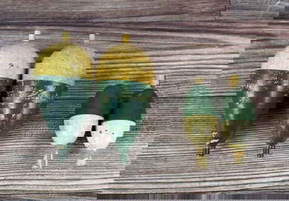 Antique Painted Wood Fishing Bobbers