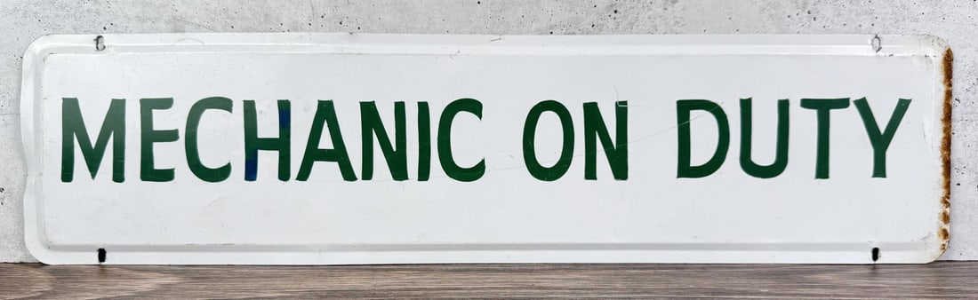 Mechanic On Duty Service Station Tin Sign (1 of 3)